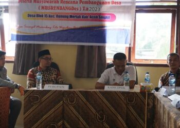 Pj Bupati Aceh Singkil Hadiri Musrenbangdes Blok 15 Tahun Anggaran 2023