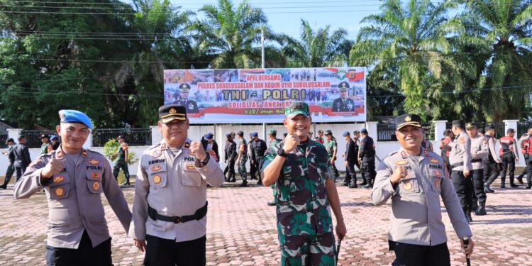 Soliditas Tanpa Batas TNI – Polri, Polres Subulussalam Gelar Apel Bersama Kodim 0118 Subulussalam*