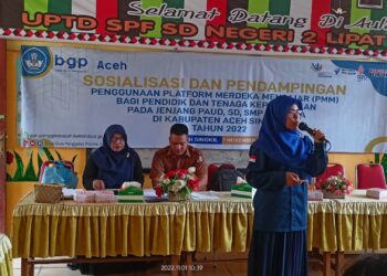 Puluhan Tenaga Guru Aceh Singkil Mengikuti Sosialisasi Pendampingan Penggunaan Platform Merdeka