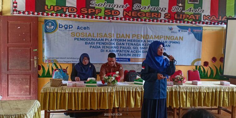 Puluhan Tenaga Guru Aceh Singkil Mengikuti Sosialisasi Pendampingan Penggunaan Platform Merdeka