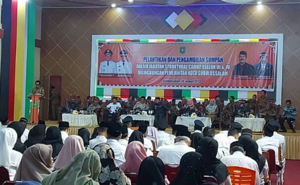 Pemerintah kota Subulussalam Adakan Mutasi Pejabat Eselon 3 Dan 4.