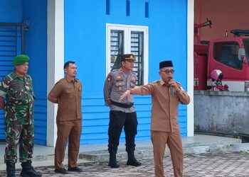 Gelar Apel Gabungan, Camat Simpang Kanan: Harus Meningkatkan Kapasitas Kenerja Kepala Kampung Tahun 2023