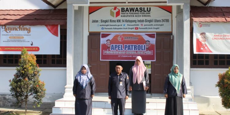 Panwaslu Kecamatan Se Aceh Singkil Ikuti Apel Patroli Pengawasan