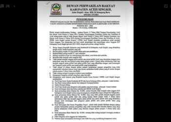 Anggota Tim Independen Penjaringan dan Penyaringan Anggota KIP Aceh Singkil Tahun 2023 – 2028 Resmi Di Buka