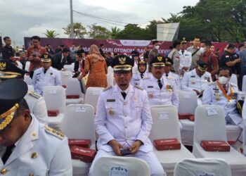 Pj. Bupati Aceh Singkil Hadiri  Acara Peringatan Hari Otonomi Daerah Di Makasar Sulawesi Selatan