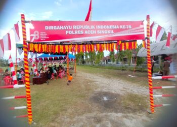 Semarak HUT RI ke-78, Polres A-Sing Adakan Permainan Anak-anak