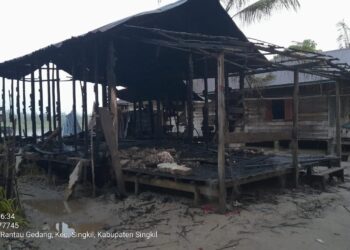 Satu Unit Rumah Hangus Terbakar Di Desa Rantau Gedang Aceh Singkil