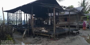 Satu Unit Rumah Hangus Terbakar Di Desa Rantau Gedang Aceh Singkil