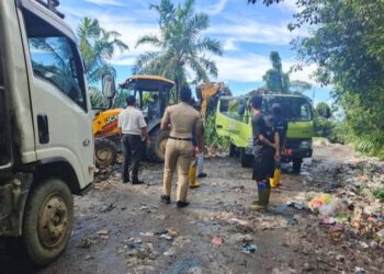 Pemerintah Desa Sianjo Anjo kerja sama Dengan PT Socfindo Bersihkan Tumpukan Sampah