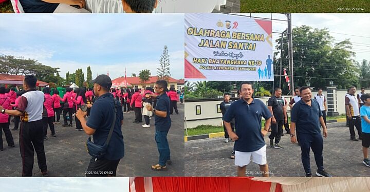 PT Socfindo Lae Butar Apresiasi Polres Aceh Singkil Adakan Olah Raga Bersama Jalan Santai