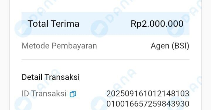 Warga Gunung Meriah Kaget Terima Transfer Misterius Rp 2 Juta di Aplikasi DANA