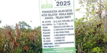 Proyek Jalan Rp 17 Miliar di Singkil: Dikerjakan ‘Asal Jadi’, Talud Roboh Hanya Hitungan Hari!‎