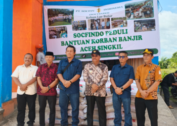 ‎PT Socfindo Lae Butar Serahkan Bantuan 3 Ton Beras ke BPBD Aceh Singkil‎