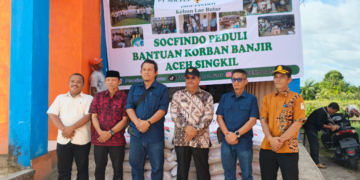 ‎PT Socfindo Lae Butar Serahkan Bantuan 3 Ton Beras ke BPBD Aceh Singkil‎