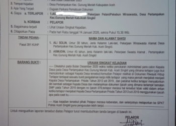 ‎Diduga Palsukan Dokumen, Kepala Desa Di Aceh Singkil Di Lapor Polisi