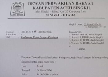 DPRK Aceh Singkil Panggil Pihak Terkait, Soroti Dana Banpres Pasca-Banjir dan Netralitas ASN‎