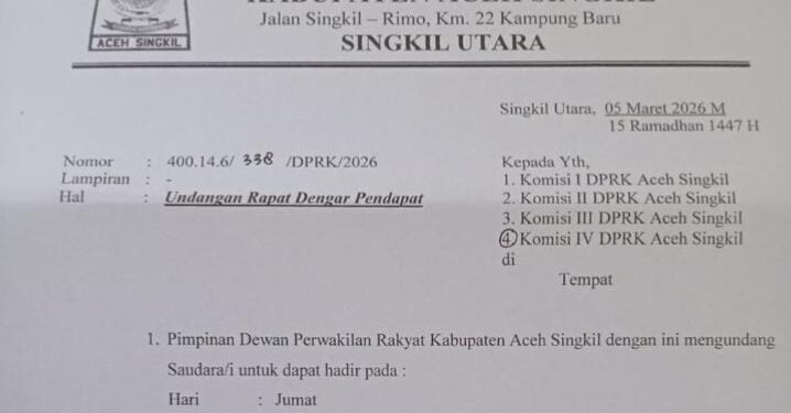 DPRK Aceh Singkil Panggil Pihak Terkait, Soroti Dana Banpres Pasca-Banjir dan Netralitas ASN‎