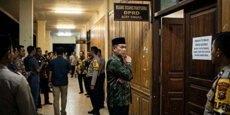 Drama di Balik Pintu Sidang, Bupati Aceh Singkil Hadir, Tapi Tak Masuk Ruang ‎Paripurna