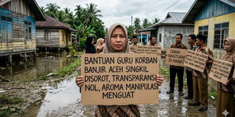 Bantuan Guru Korban Banjir Aceh Singkil Disorot, Transparansi Nol, Aroma Manipulasi Menguat