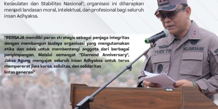 75 Tahun PERSAJA: Kajati Aceh Pimpin Upacara “Diamond Anniversary”, Tekankan Integritas dan Jiwa Korsa