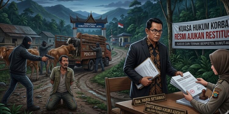 Kasus Pencurian Ternak Berpistol di Perbatasan Sumut-Aceh, Kuasa Hukum Korban Resmi Ajukan Restitusi!‎