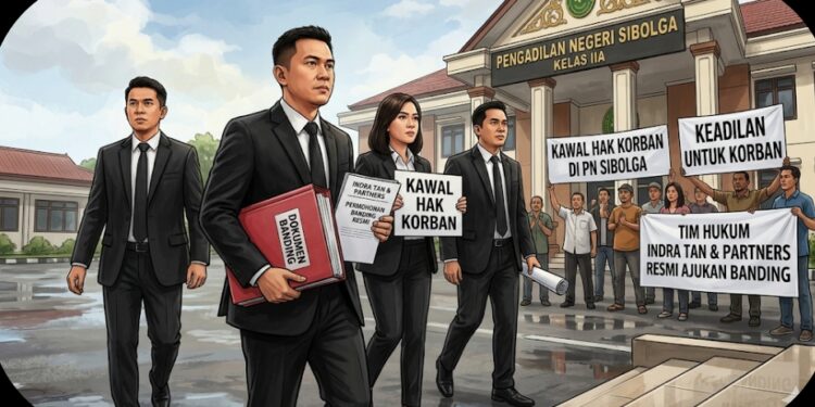 Kawal Hak Korban di PN Sibolga, Tim Hukum Indra Tan dan Partners Resmi Ajukan Banding