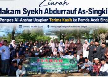 Tumbuhkan Nilai Religi, Ponpes Al-Anshar Lae Balno Ziarah ke Makam Syekh Abdurrauf As-Singkili