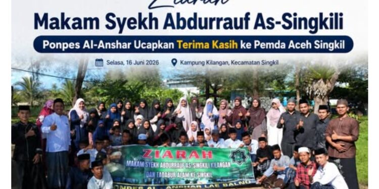Tumbuhkan Nilai Religi, Ponpes Al-Anshar Lae Balno Ziarah ke Makam Syekh Abdurrauf As-Singkili‎
