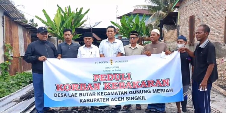 Uluran Tangan PT Socfindo Kebun Lae Butar, Ringankan Beban Korban Kebakaran di Aceh Singkil