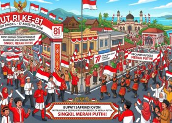 Semarak HUT RI ke-81 di Aceh Singkil, Bupati Safriadi Oyon Instruksikan Seluruh Wilayah Bersolek Merah Putih!‎