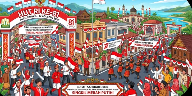 Semarak HUT RI ke-81 di Aceh Singkil, Bupati Safriadi Oyon Instruksikan Seluruh Wilayah Bersolek Merah Putih!