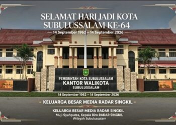 HUT ke-64 Kota Subulussalam, Kabiro RADARSINGKIL.CO Muji Syahputra, Mari Bangun Kota Sada Kata Sepenuh Hati