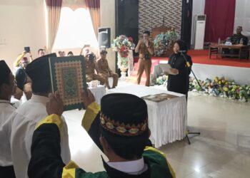 14 BPKam se-Gunung Meriah Resmi Dilantik di Langgeng Jaya, Camat Ilvi Rahmi Beri Pesan Tegas