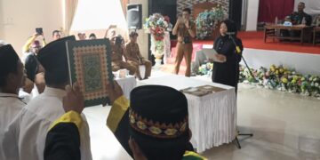 14 BPKam se-Gunung Meriah Resmi Dilantik di Langgeng Jaya, Camat Ilvi Rahmi Beri Pesan Tegas